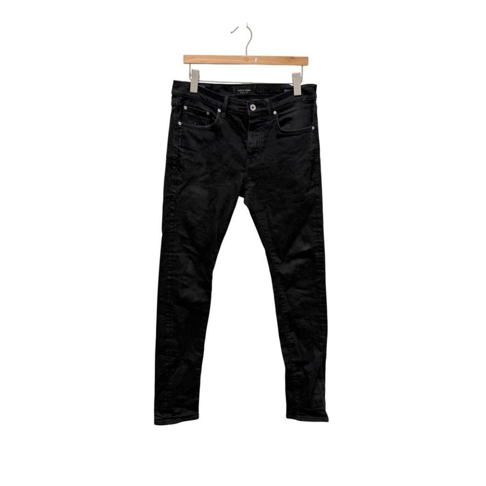 Purple Brand P001 Black Slim Leg Jeans Mens 32 P001-RAWB222 Made in Italy